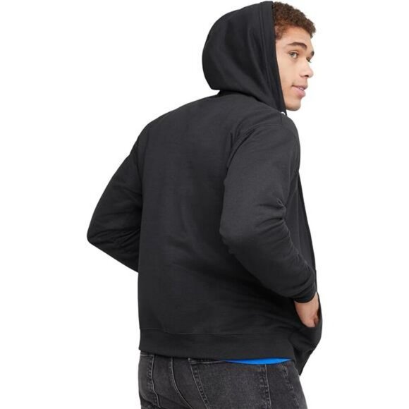 Hanes EcoSmart Mens Zip Up Hoodie Sweatshirt Fleece Full Zip Hooded Jacket - Picture 2 of 7